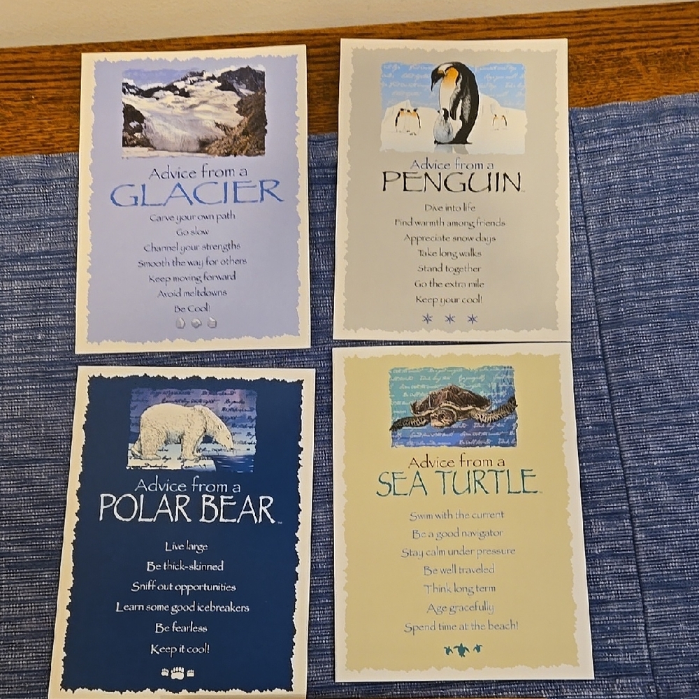 Set of 4 Nature-Themed Advice Cards